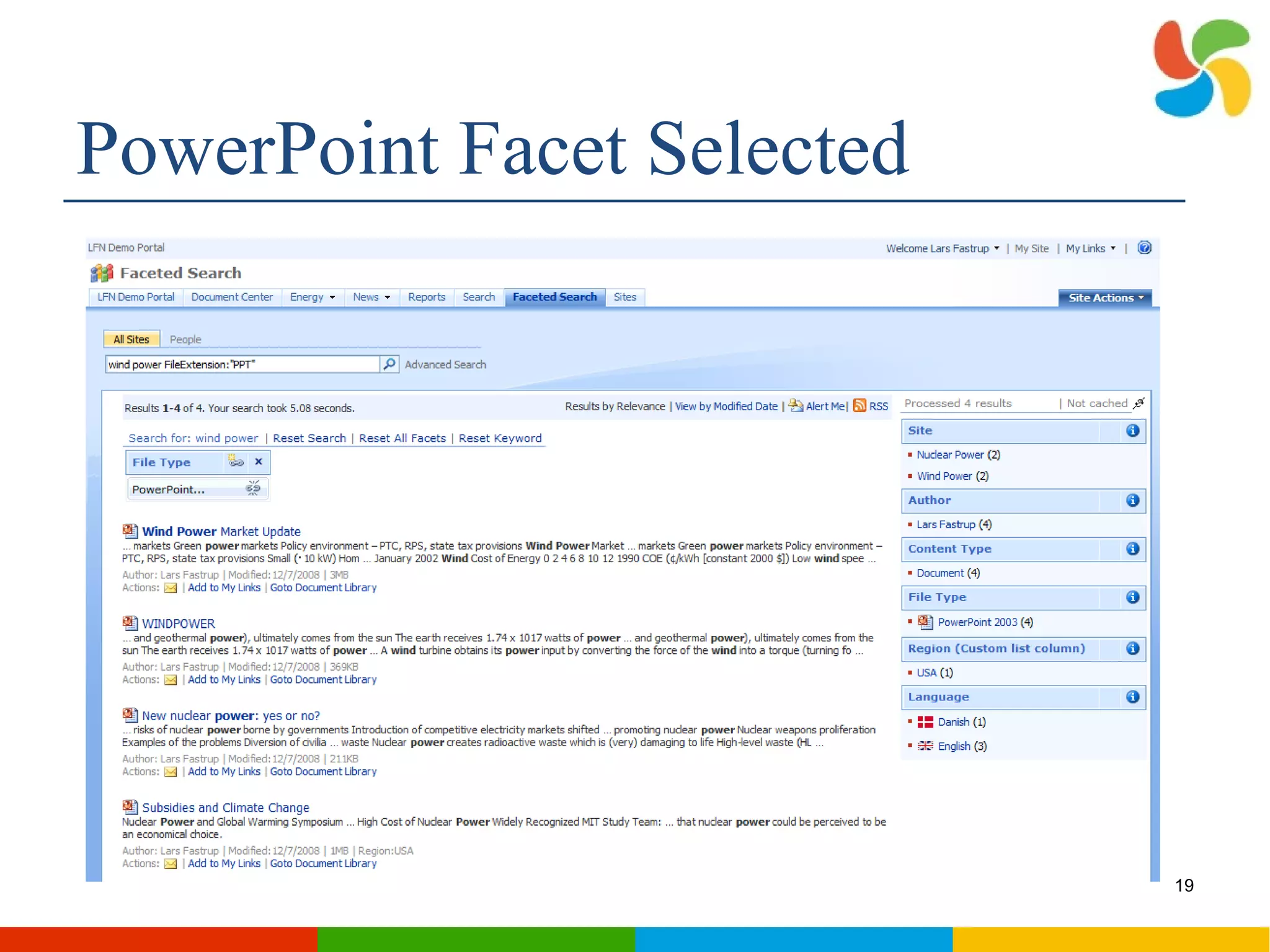 PowerPoint Facet Selected 