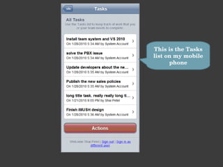 This is the Tasks list on my mobile phone 
