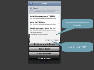 Pre-action confirmation message and if I click “OK”.. 