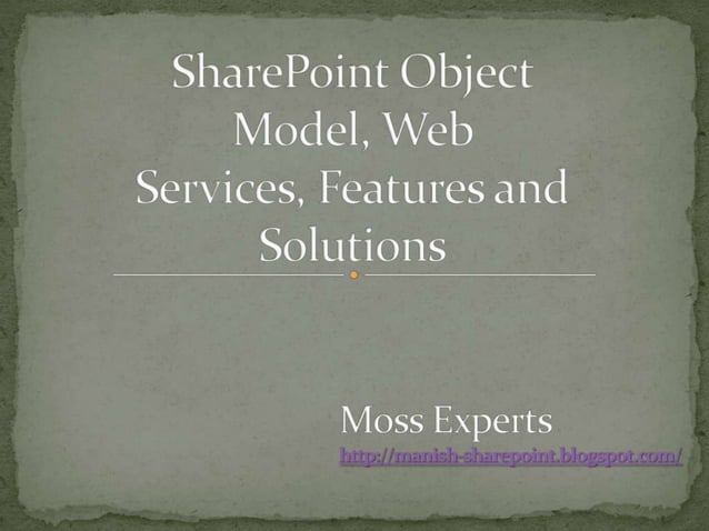 Share Point Object Model | PPT