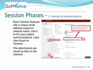 Session Phases - c. Yammer for external projects
• Each Yammer Network
has a unique email
address based on
network name. U...