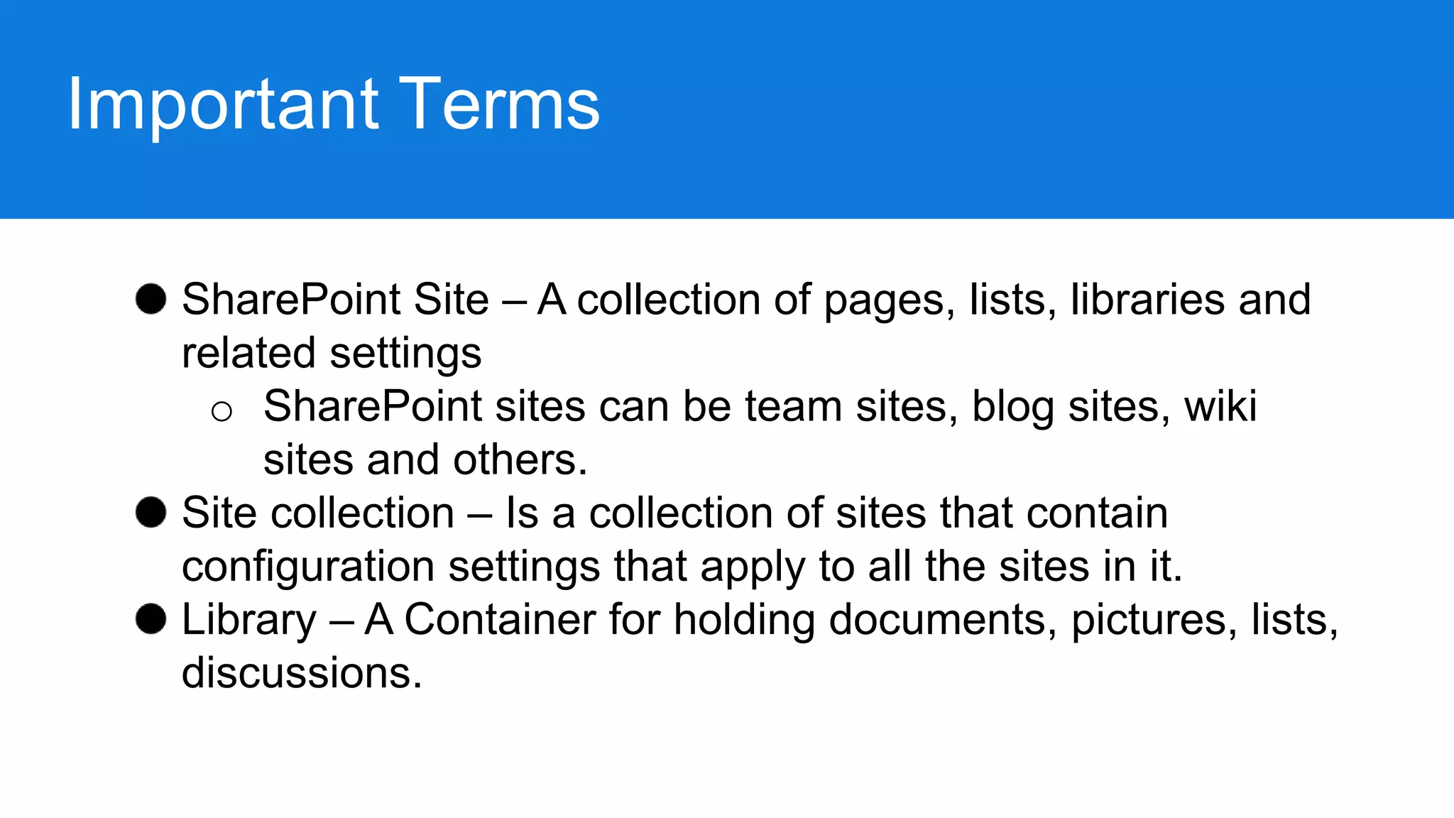 Sharepoint overview | PPTX