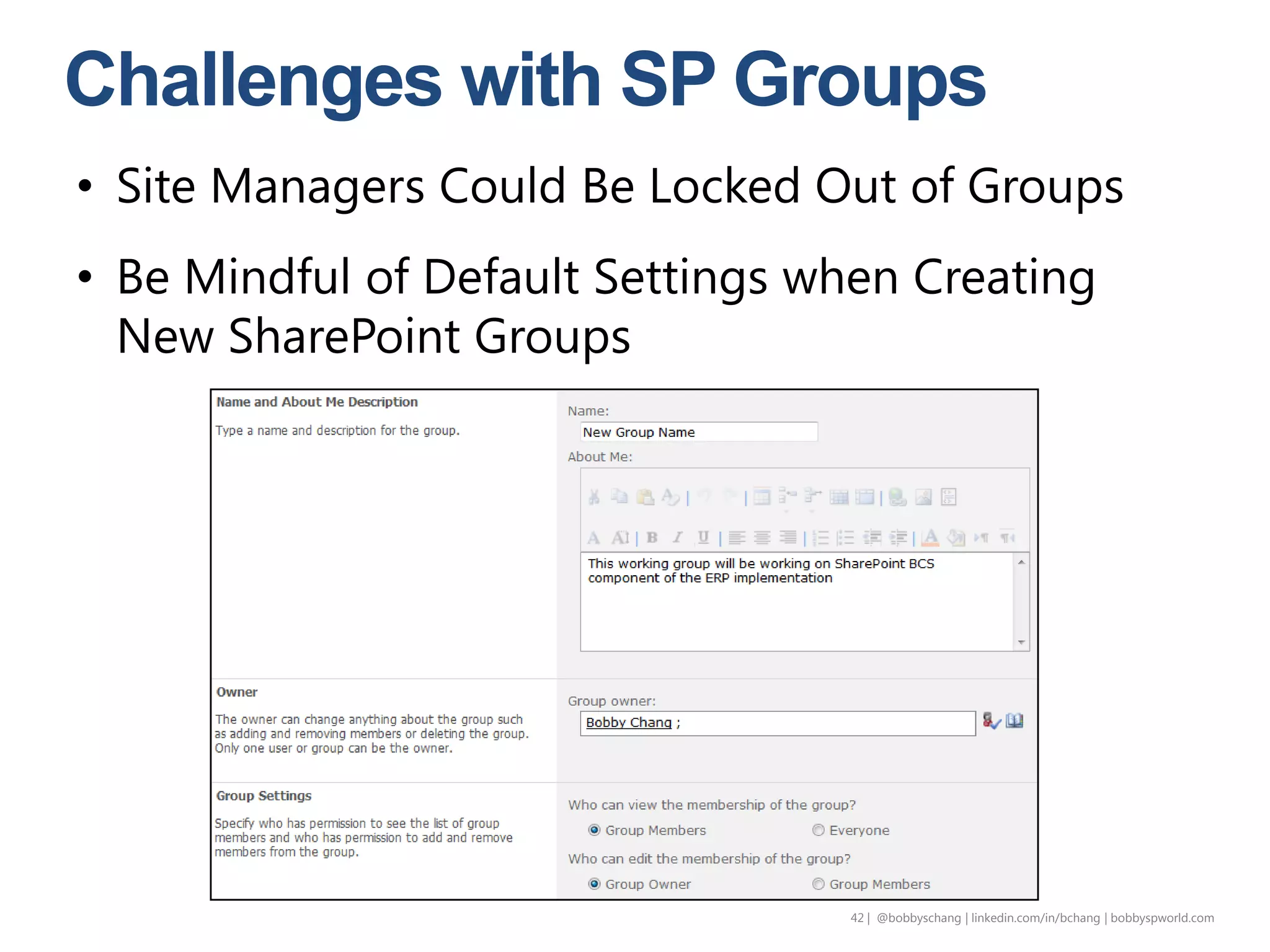 43 | @bobbyschang | linkedin.com/in/bobbyschang | bobbyschang.com
Thy requests must go through me …
It’s not that you’re
a control freak
 