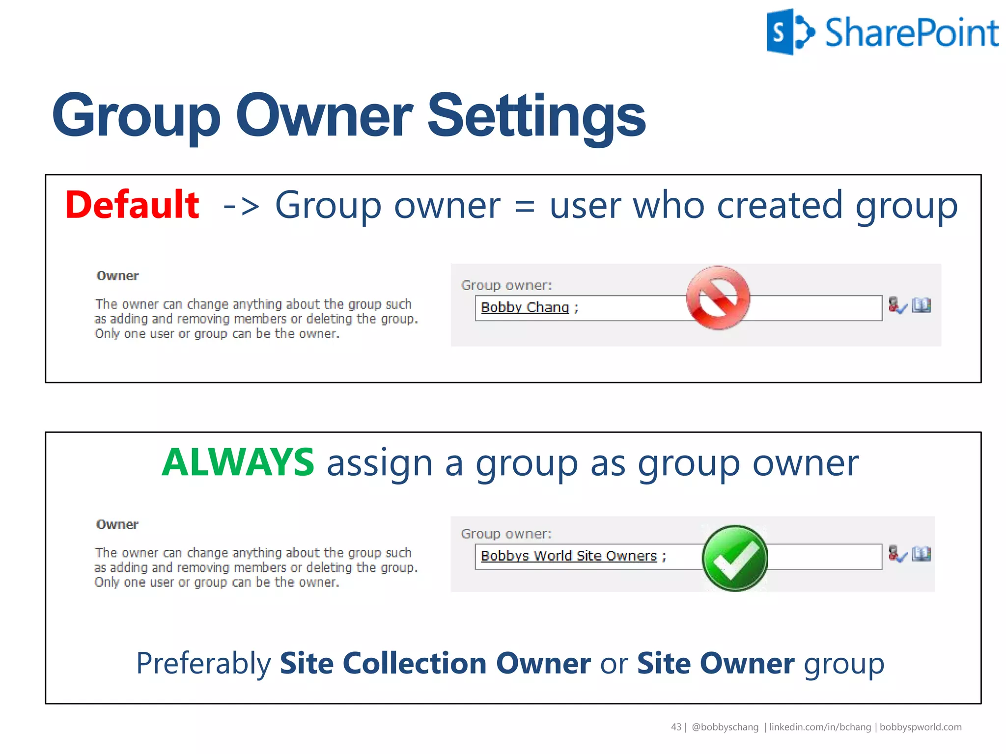 Simply can’t have everyone
manage your site
 