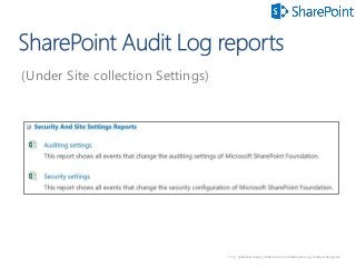 112 | @bobbyschang | linkedin.com/in/bobbyschang | bobbyschang.com
(Under Site collection Settings)
 