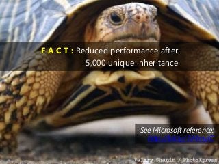 68 | @bobbyschang | linkedin.com/in/bobbyschang | bobbyschang.com
F A C T : Reduced performance after
5,000 unique inheritance
See Microsoft reference:
http://bit.ly/1iMmyiC
 