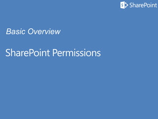 SharePoint Permissions
Basic Overview
 