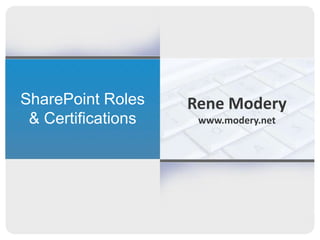 SharePoint Roles& Certifications 