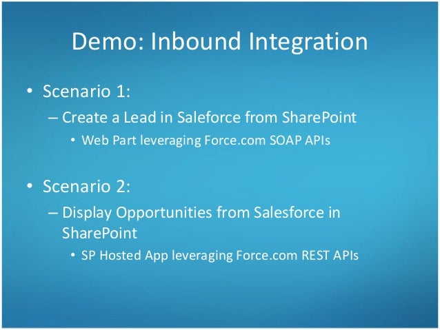 Integrating Salesforce and SharePoint 2013
