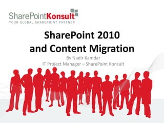 SharePoint 2010
and Content Migration
              By Nadir Kamdar
  IT Project Manager – SharePoint Konsult
 