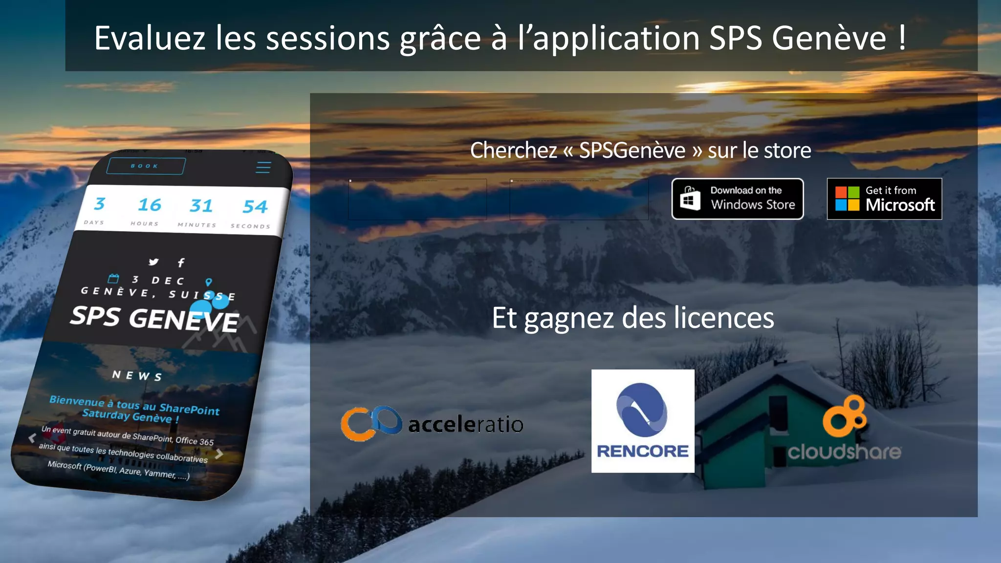 Evaluez les sessions grâce à l’application SPS Genève !
Et gagnez des licences
 