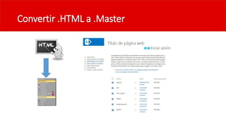 Convertir .HTML a .Master
 