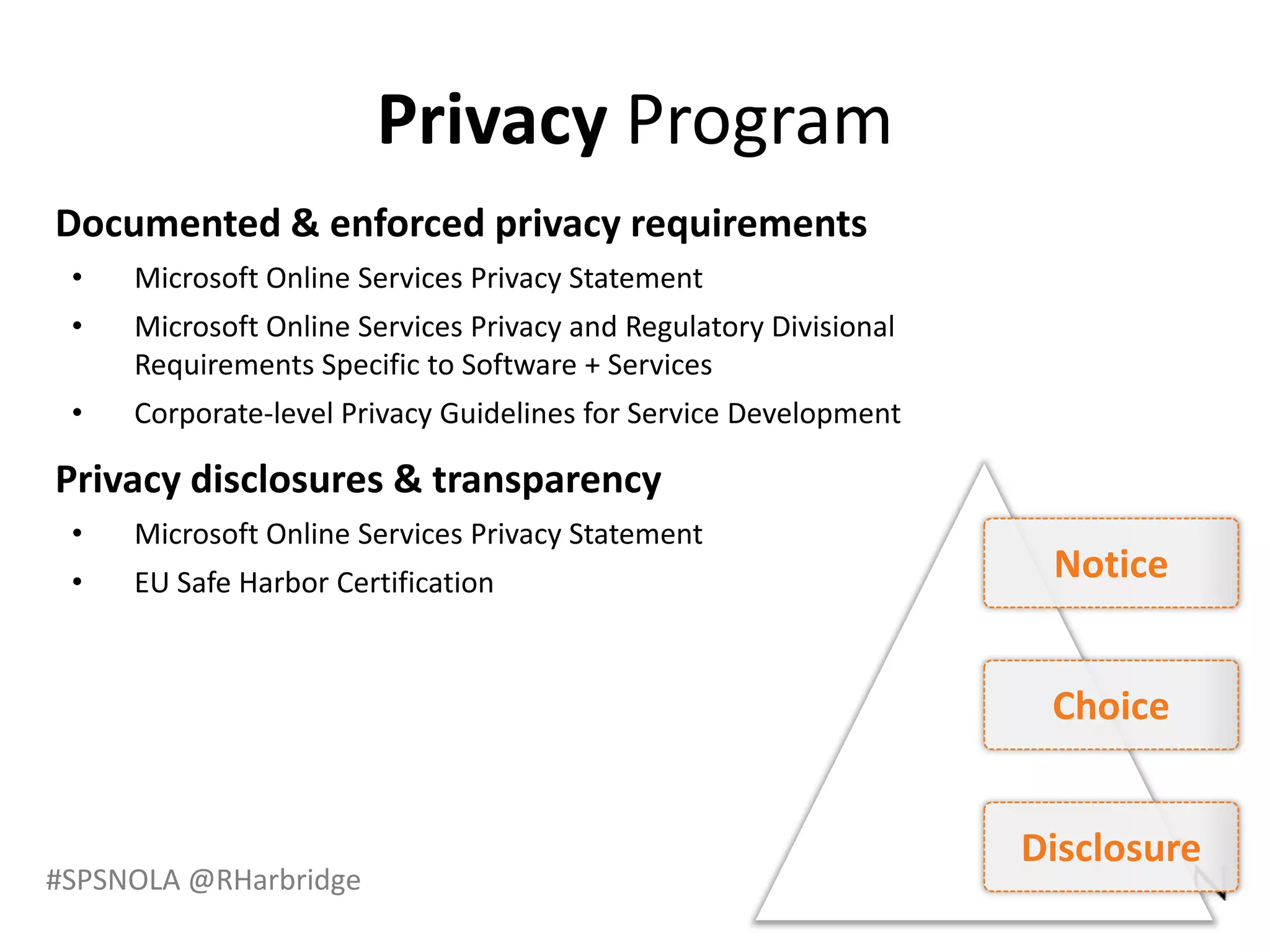 Privacy Program




#SPSNOLA @RHarbridge
 