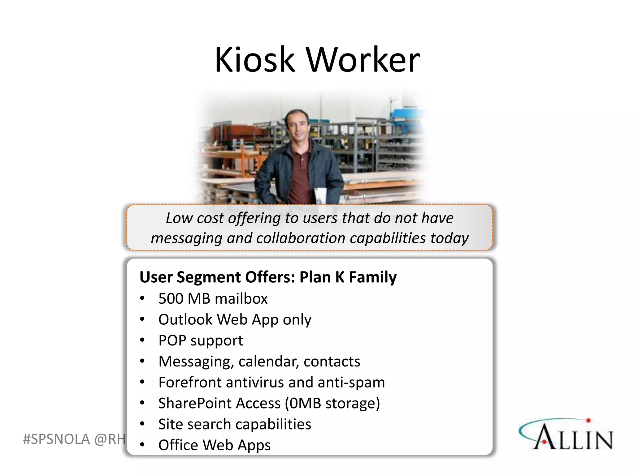 Kiosk Worker




#SPSNOLA @RHarbridge
 