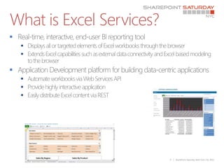 What is Excel Services?

    
    


    
    
    




                          9   | SharePoint Saturday New York City 2011
 