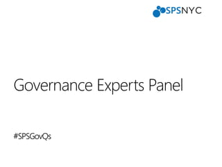 Governance Experts Panel
 