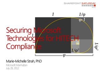 Securing Microsoft
Technologies for HITECH
Compliance
 