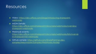 Webhooks in Microsoft SharePoint Online | PDF