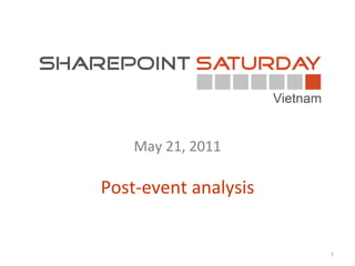 May 21, 2011 Post-event analysis 