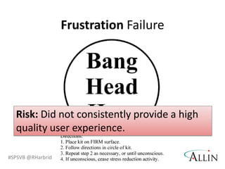 Frustration FailureRisk: Did not consistently provide a high quality user experience.