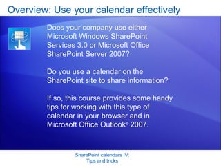 SharePoint Calendar Tips and Tricks | PPT