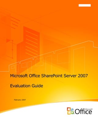 Share point server 2007 evaluation guide