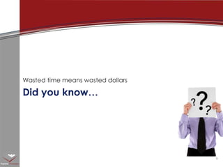 Did you know…Wasted time means wasted dollars