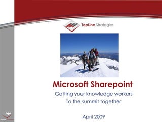 Microsoft Sharepoint Getting your knowledge workers To the summit together April 2009 