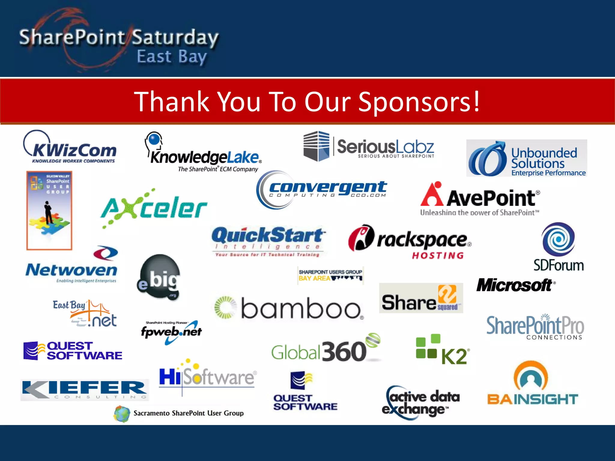 Thank You To Our Sponsors!
 