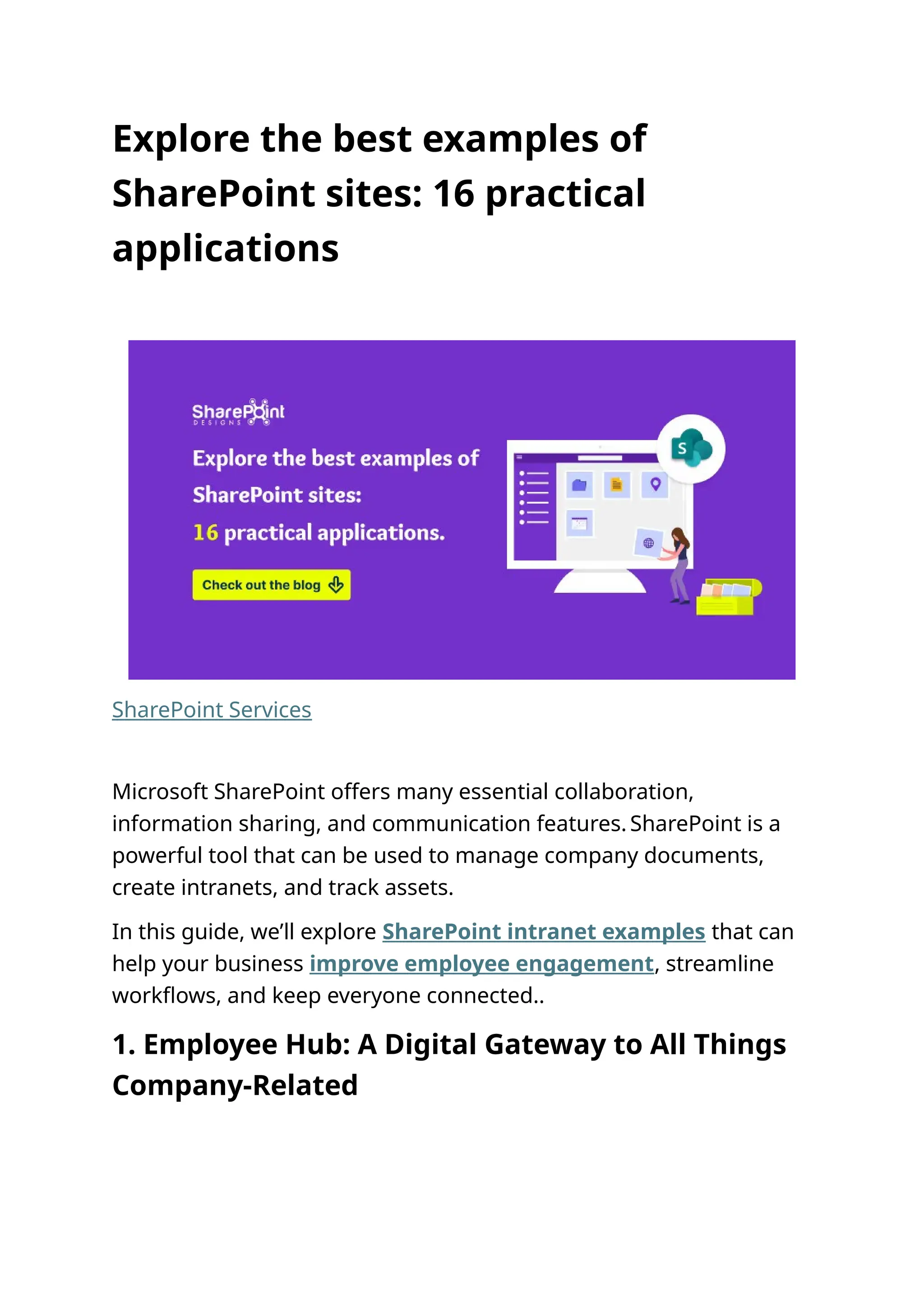 Explore the best examples of SharePoint sites: 16 practical ...