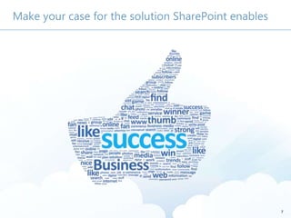 7
Make your case for the solution SharePoint enables
 