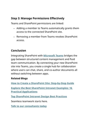Integrate SharePoint with Microsoft Teams for Seamless Collaboration | DOCX