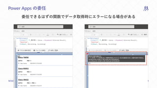 M365VIRTUALMARATHON.COM #M365VM
Power Apps の委任
委任できるはずの関数でデータ取得時にエラーになる場合がある
 