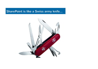 SharePoint is like a Swiss army knife... 
 