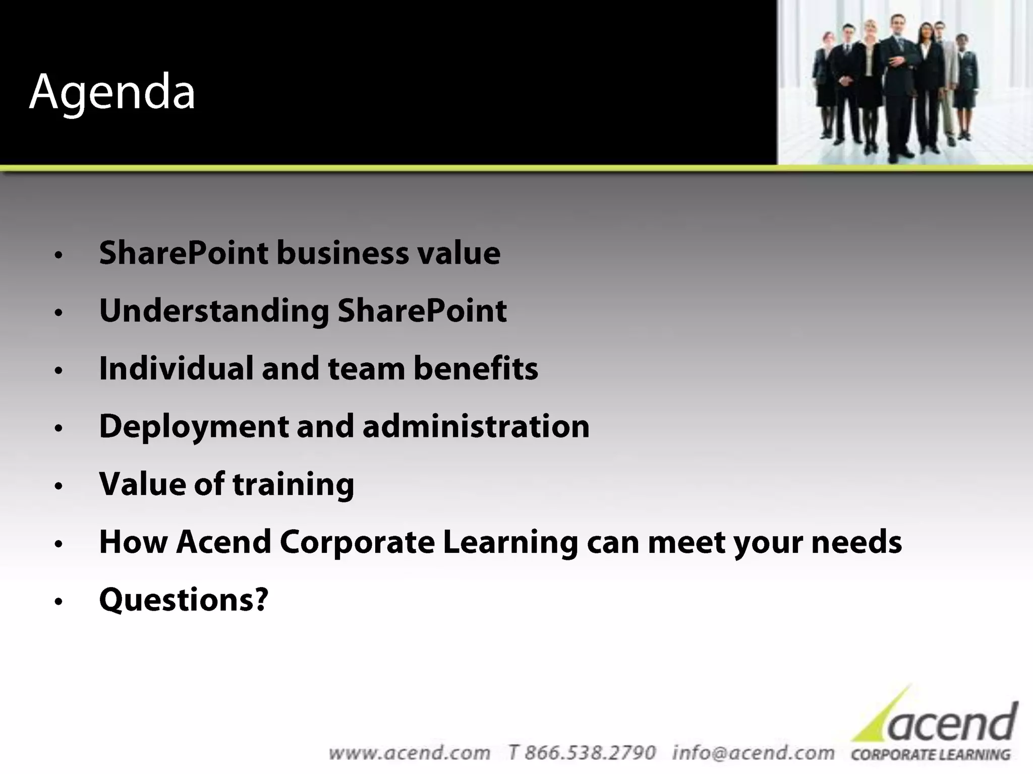 AgendaSharePoint business value