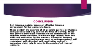Self instruction module | PPT