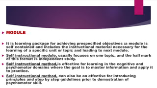 Self instruction module | PPT