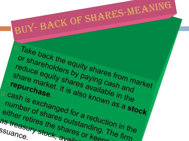 Share repurchase ppt