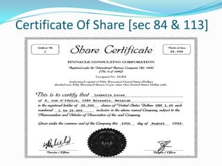 Issue Of SHARES Capital  Issue Of Shares [sec 81]
