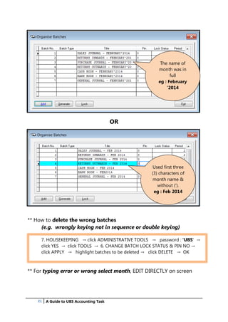 A Guide to UBS Accounting Task : The simple steps to record business u2026