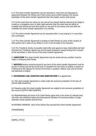 SHARE TRANSFER AGREEMENT | PDF