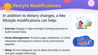 Under weight, Causes of under weight and dietary recommendations | PPTX