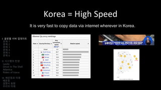 Korea = High Speed
I. 글로벌 서버 업데이트
문제 1
문제 2
문제 3
문제 4
문제 5
문제 6
II. 시스템의 탄생
Laszlo
Ghost In The Shell
Atlantica
Riders of Icarus
III. 배운점과 미래
배운점
경쟁사 동향
우리의 미래
It is very fast to copy data via internet wherever in Korea.
 
