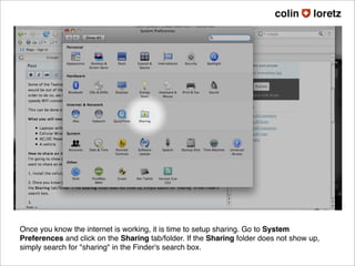 Share an internet connection through WiFi [Mac OS X[