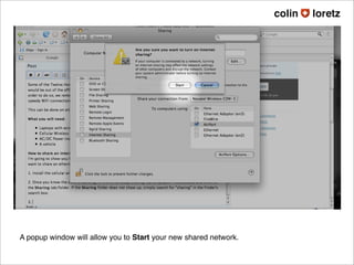 Share an internet connection through WiFi [Mac OS X[