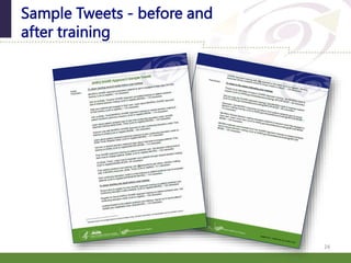 Sample Tweets - before and
after training
24
 