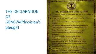 THE DECLARATION
OF
GENEVA(Physician’s
pledge)
 