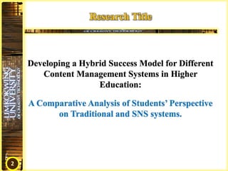 Example Doctoral Level Ppt PhD Presentation (Doctorate) | PPTX