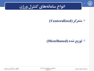 ‫جاوا‬ ‫زبان‬ ‫به‬ ‫پیشرفته‬ ‫نویسی‬‫برنامه‬
۱۳۹۵/۲/۱
6
‫صدرنژاد‬ ‫سیدمحمدمسعود‬‫گیت‬‫ورژن‬ ‫کنترل‬‫سامانه‬ ‫کارگاه‬
‫ورژن‬ ‫کنترل‬ ‫های‬‫سامانه‬ ‫انواع‬
) ‫متمرکز‬Centeralized(
) ‫شده‬ ‫توزیع‬Distributed(
 