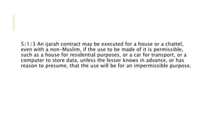 5/1/3 An ijarah contract may be executed for a house or a chattel,
even with a non-Muslim, if the use to be made of it is permissible,
such as a house for residential purposes, or a car for transport, or a
computer to store data, unless the lessor knows in advance, or has
reason to presume, that the use will be for an impermissible purpose.
 
